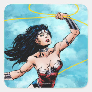 Sticker Carré Wonder Woman & Lasso de la vérité