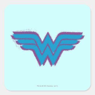 Sticker Carré Wonder Woman Spray Paint Logo