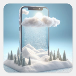 Sticker Carré Wonderland d'hiver dans votre poche