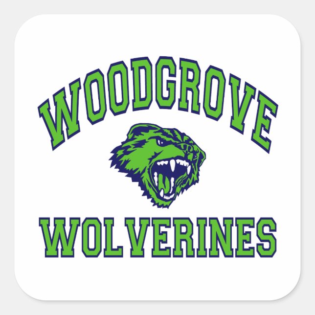 Sticker Carré Woodgrove Wolverines (Devant)