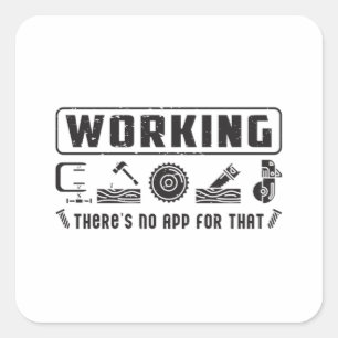 Sticker Carré Woodworker Carpenter Woodworking Funny Gift Idée