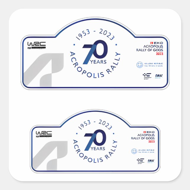 Sticker Carré WRC ACROPOLIS RALLY GREECE Automobile (Devant)