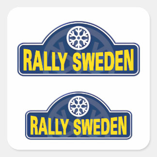 Sticker Carré WRC rallye de suède umea course automobile