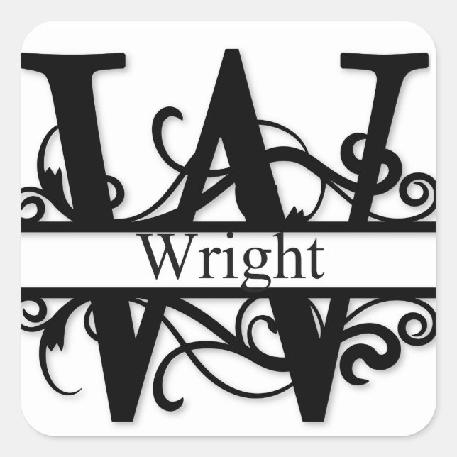 Sticker Carré Wright Monogram (Devant)