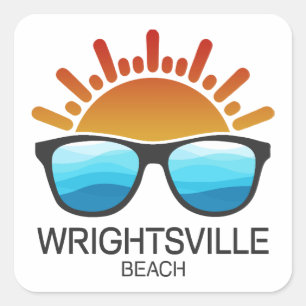 Sticker Carré Wrightsville Beach North Carolina Lunettes de sole