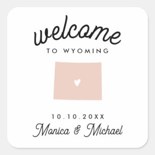 Sticker Carré WYOMING Destination Mariage N'IMPORTE QUELLE COULE