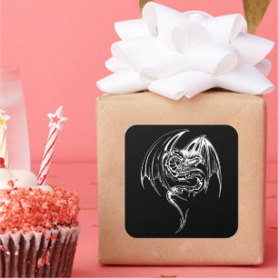 Sticker Carré Wyvern Dragon Sont Des Créatures Mythiques Imagina