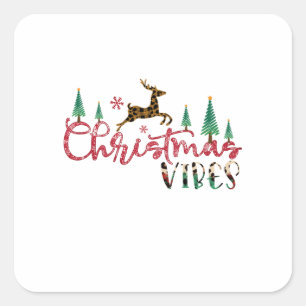 Sticker Carré Xmas Gift Christmas Vibes