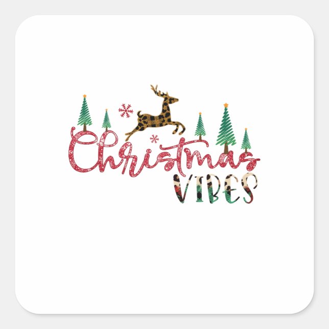 Sticker Carré Xmas Gift Christmas Vibes (Devant)