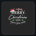 Sticker Carré Xmas Merry Christmas And Happy New Year<br><div class="desc">Xmas Merry Christmas And Happy New Year</div>