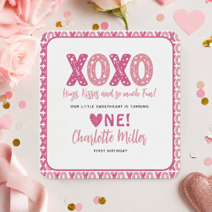 Sticker Carré XOXO Câlins et Bisous Saint-Valentin 1er Anniversa