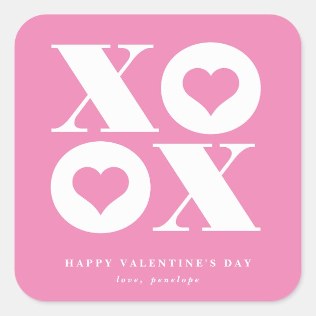 Sticker Carré xoxo cœur Saint-Valentin (Devant)