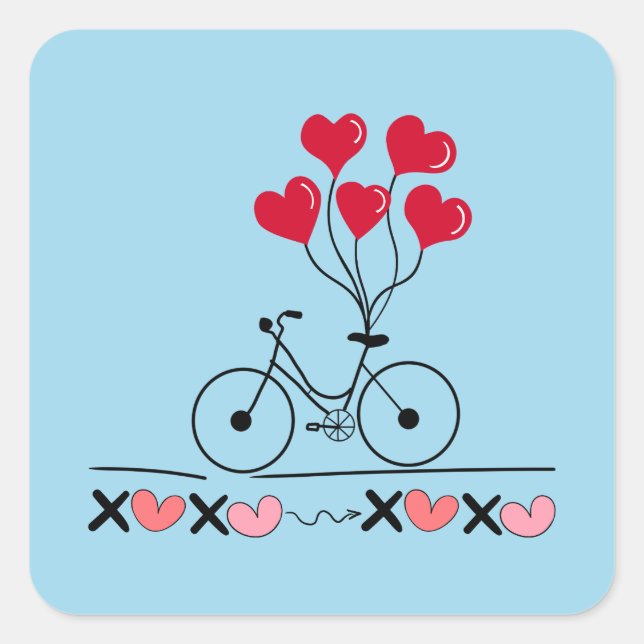 Sticker Carré XOXO, Saint Valentin (Devant)