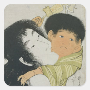 Sticker Carré Yama-Uba et Kintoki