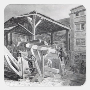 Sticker Carré Yard de bois de construction, Finsbury, 1825