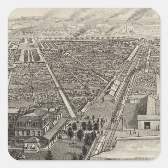 Sticker Carré Yards Stocks de Kansas City, Kansas City, Kansas (Devant)