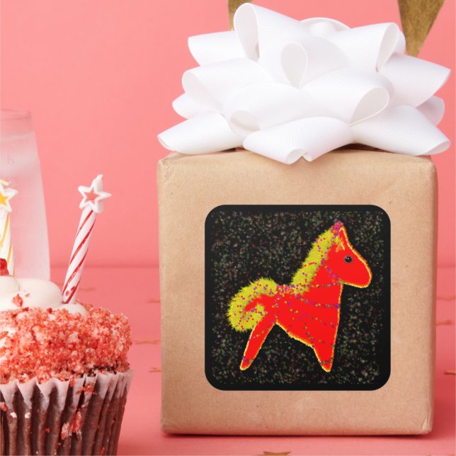 Sticker Carré Year of the Fire Horse Chinese Lunar New Year (Fête)