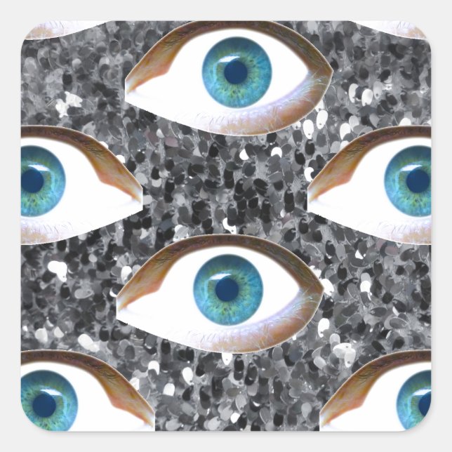 Sticker Carré yeux séchés (Devant)