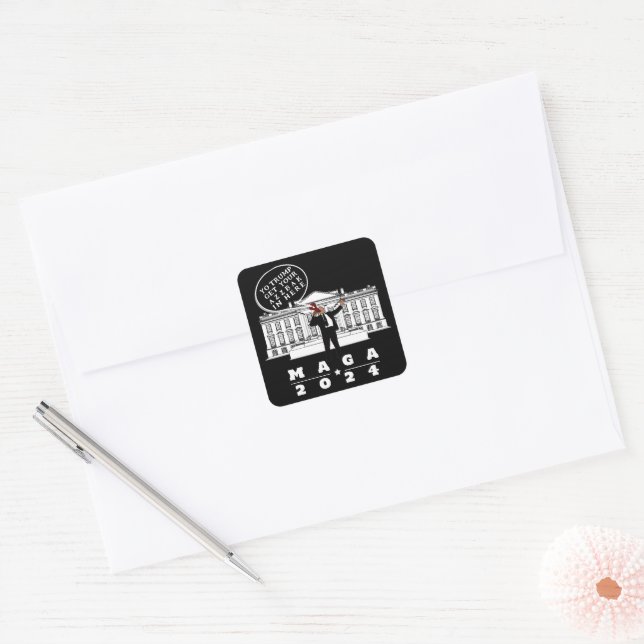 STICKER CARRÉ YO TRUMP SECRET SERVICE MAN (Enveloppe)