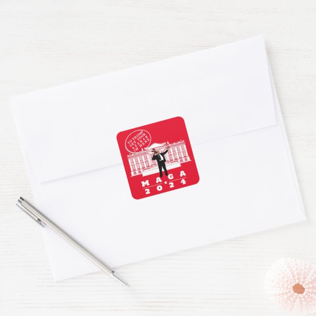 STICKER CARRÉ YO TRUMP SECRET SERVICE MAN (Enveloppe)