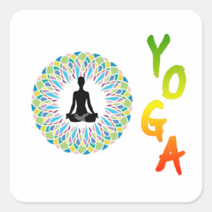 STICKER CARRÉ YOGA - CHAKRA ET MÉDITATION