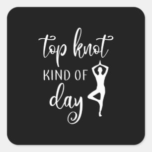 Sticker Carré Yoga Lover Yoga Top Type De Jour