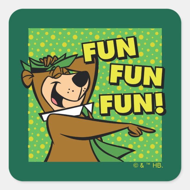 Sticker Carré Yogi Bear Fun Amusant (Devant)