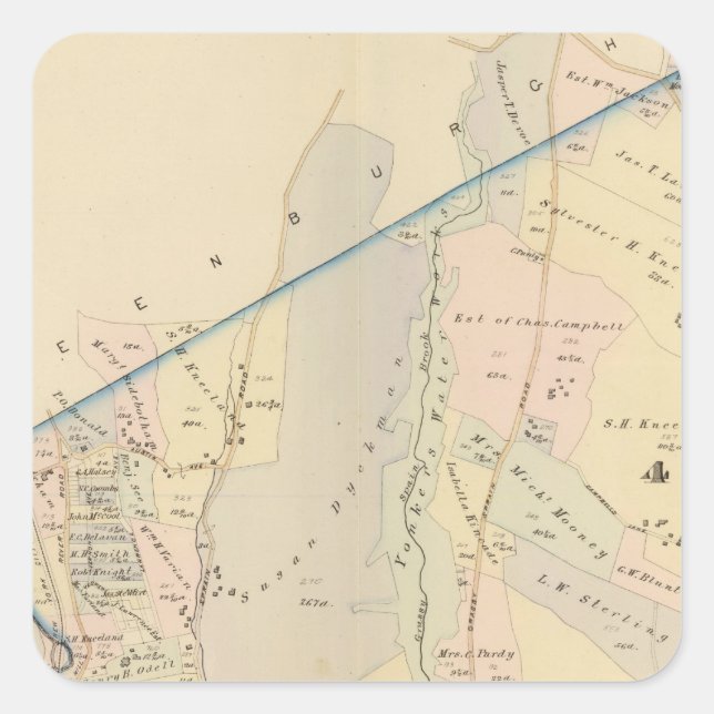 Sticker Carré Yonkers de 3 à 4, New York (Devant)