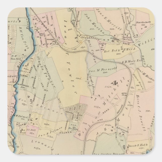 Sticker Carré Yonkers de 3 à 4, New York 2 (Devant)