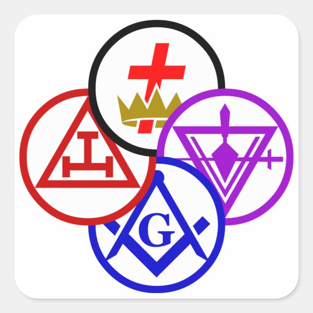 Sticker Carré York Rite Pinwheel (Devant)
