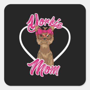 Sticker Carré Yorki Maman