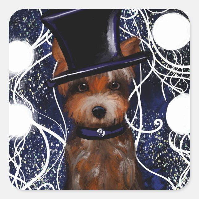 STICKER CARRÉ YORKIE (Devant)