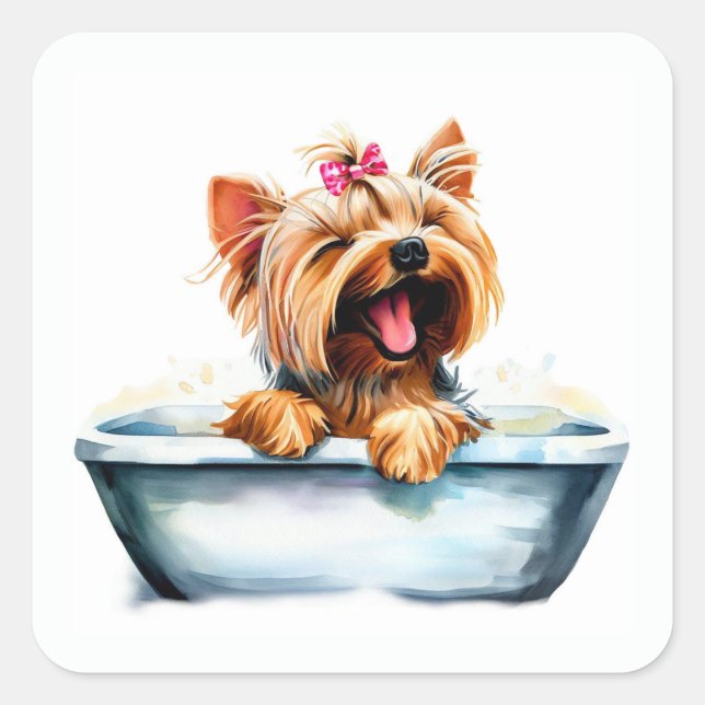 Sticker Carré Yorkie Dog (Devant)