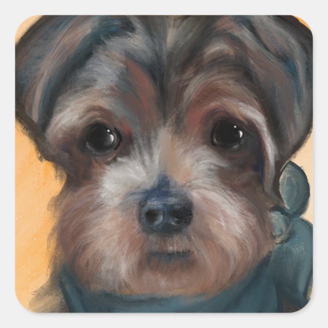 STICKER CARRÉ YORKIE POO            (Devant)