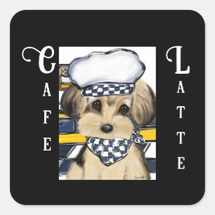 STICKER CARRÉ YORKIE POO 