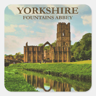Sticker Carré Yorkshire, Abbaye de Fountains,