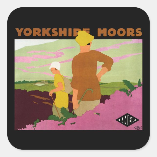 Sticker Carré Yorkshire Moors (Devant)