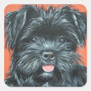 Sticker Carré Yorkshire Terrier Peinture