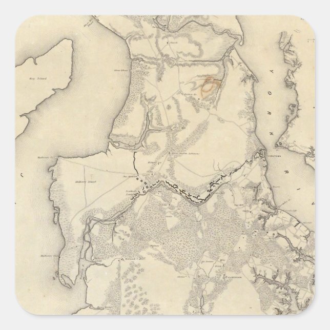 Sticker Carré Yorktownto Williamsburg (Devant)