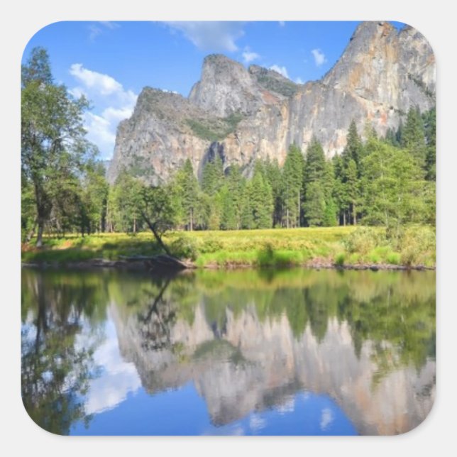 Sticker Carré Yosemite Reflection (Devant)