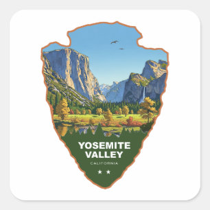 Sticker Carré Yosemite Valley Yosemite National Park Arrowhead