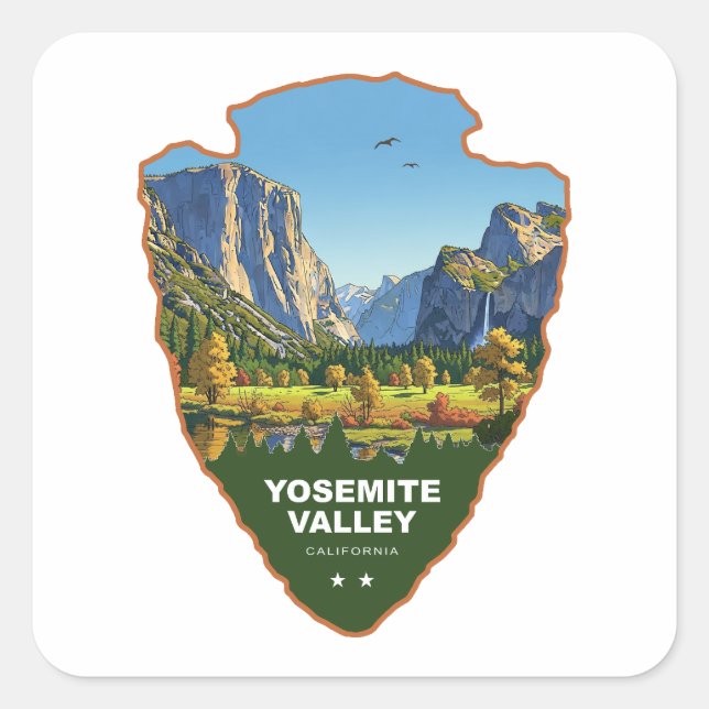 Sticker Carré Yosemite Valley Yosemite National Park Arrowhead (Devant)
