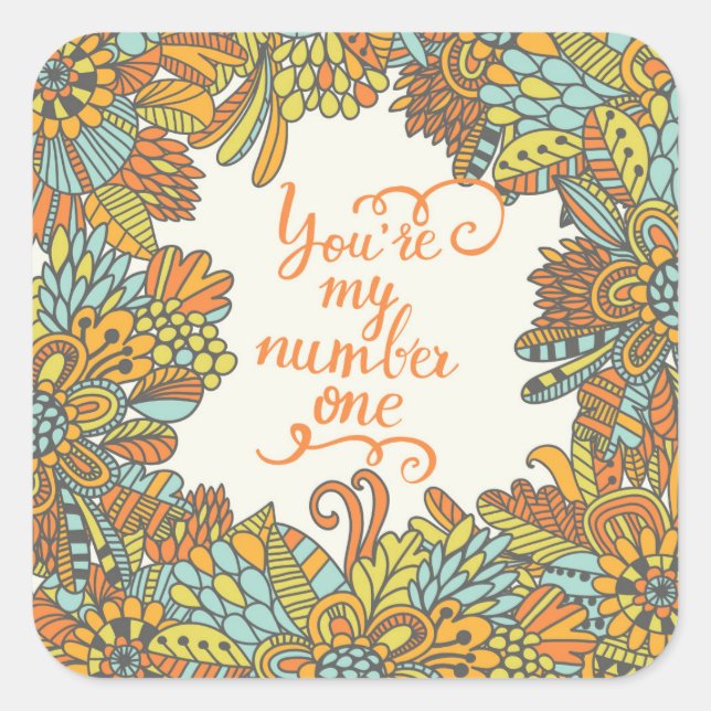 Sticker Carré You Are My Number (Devant)
