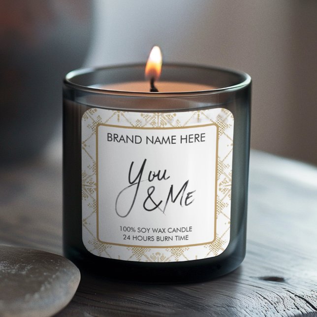 Sticker Carré You & Me Valentine's Day Candle Label (Créateur téléchargé)