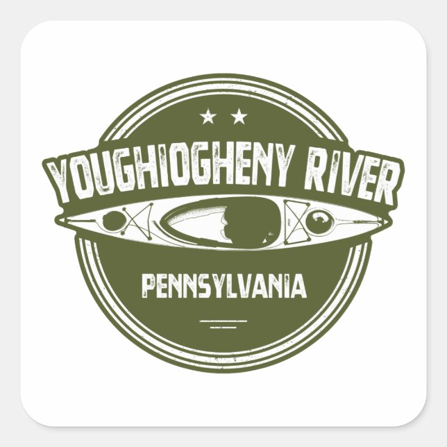 Sticker Carré Youghiogheny River, Pennsylvanie (Devant)
