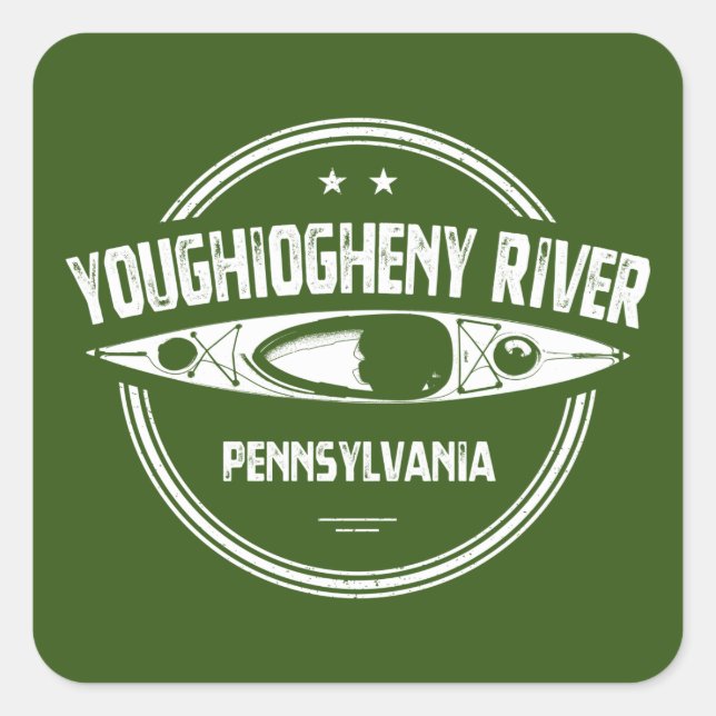Sticker Carré Youghiogheny River, Pennsylvanie (Devant)