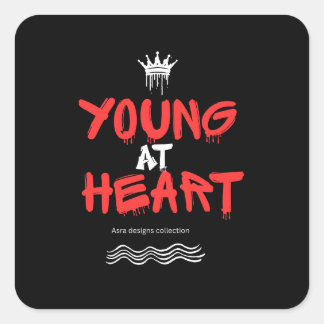 Sticker Carré Young at Heart – Youthful Spirit Motivational