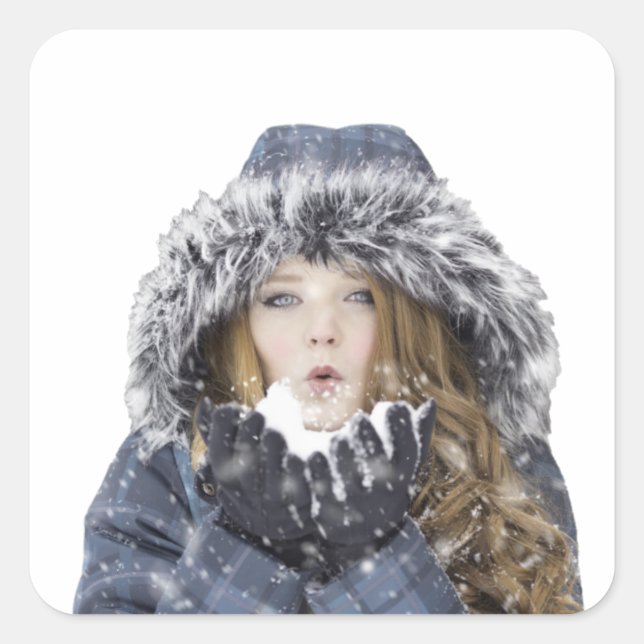 Sticker Carré Young beautiful girl (Devant)