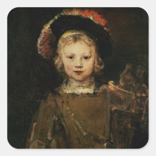 Sticker Carré Young Boy à Fancy Dress, c.1660 (oil on canvas)