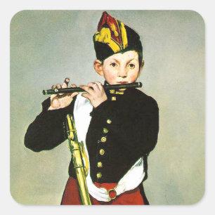 Sticker Carré Young Flutist ou Fifer Edouard Manet